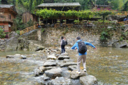 Took a chance to cross the river here